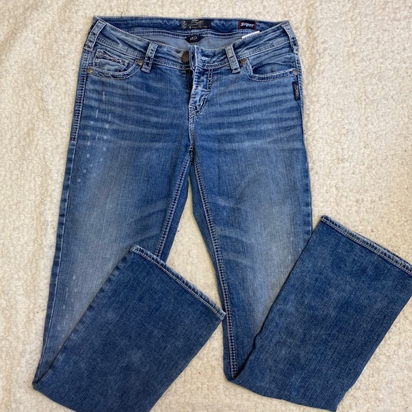 Silver Tab Jean’s!! Aiko, mid boot style !! Size W30 L33 - Picture 1 of 13